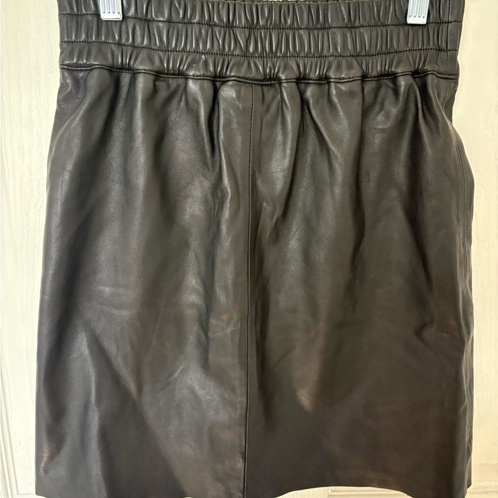 benedikte utzon Leather Elastic Waist Skirt